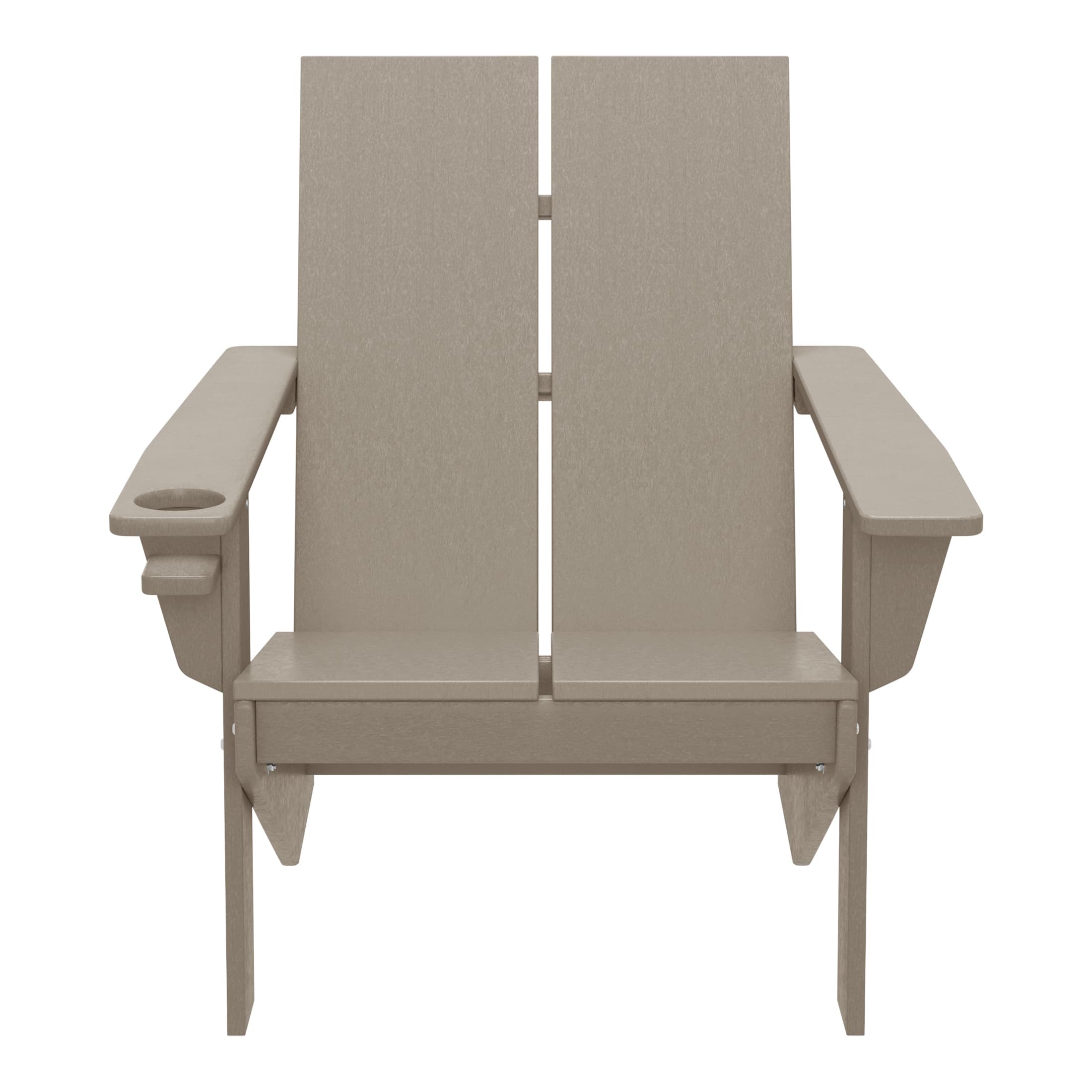 WestinTrends - Riviera Outdoor HDPE Modern Adirondack Chair with Cup Holder - Weathered Wood price history on PriceWatchPro