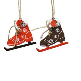 The Memory Company - Cleveland Browns Two-Pack Ice Skate Ornament Set - Multicolor