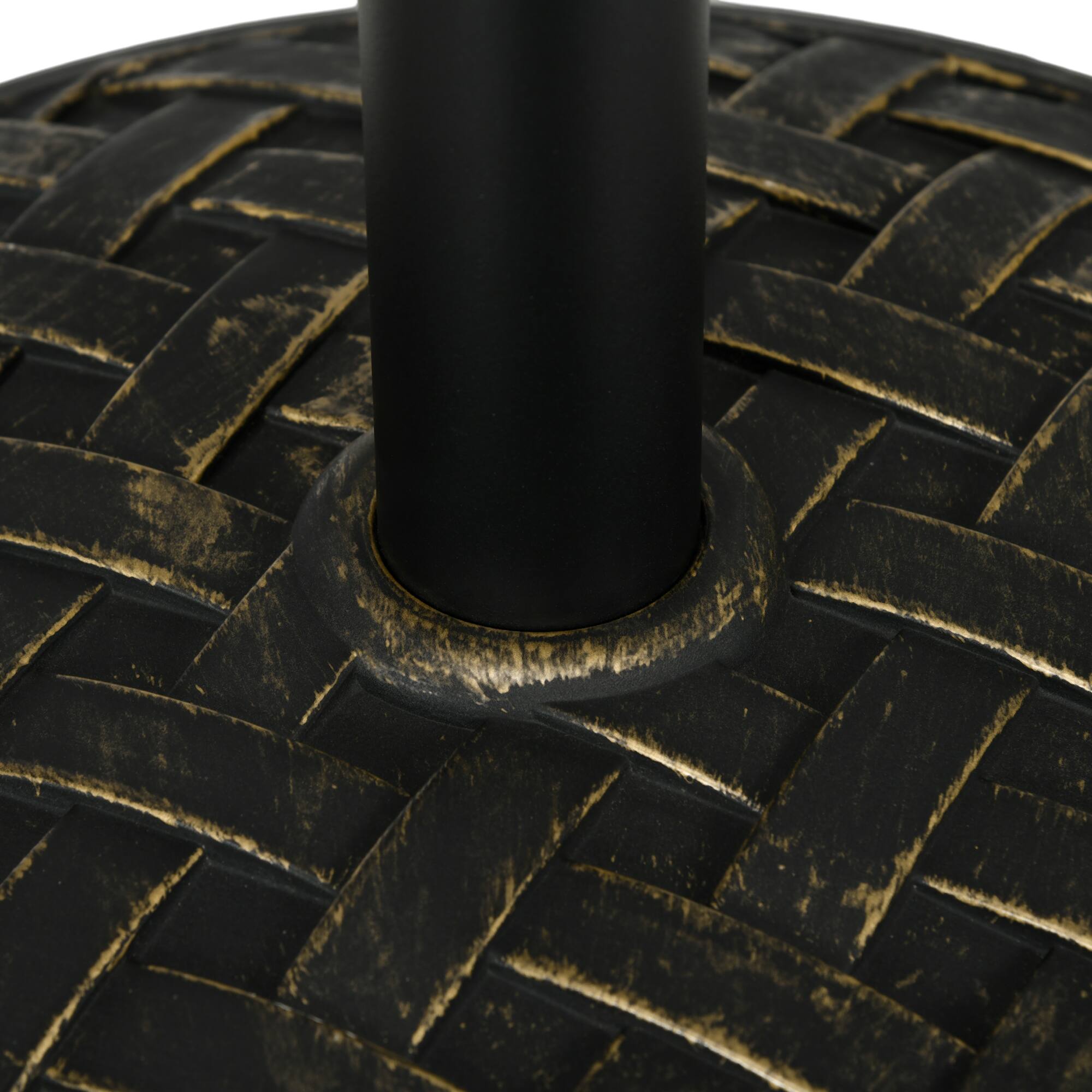 Alt View 4. Outsunny - 18" Patio Umbrella Base, 40 lbs. Concrete Heavy Duty Umbrella Stand with Metal Umbrella Holder - Bronze.