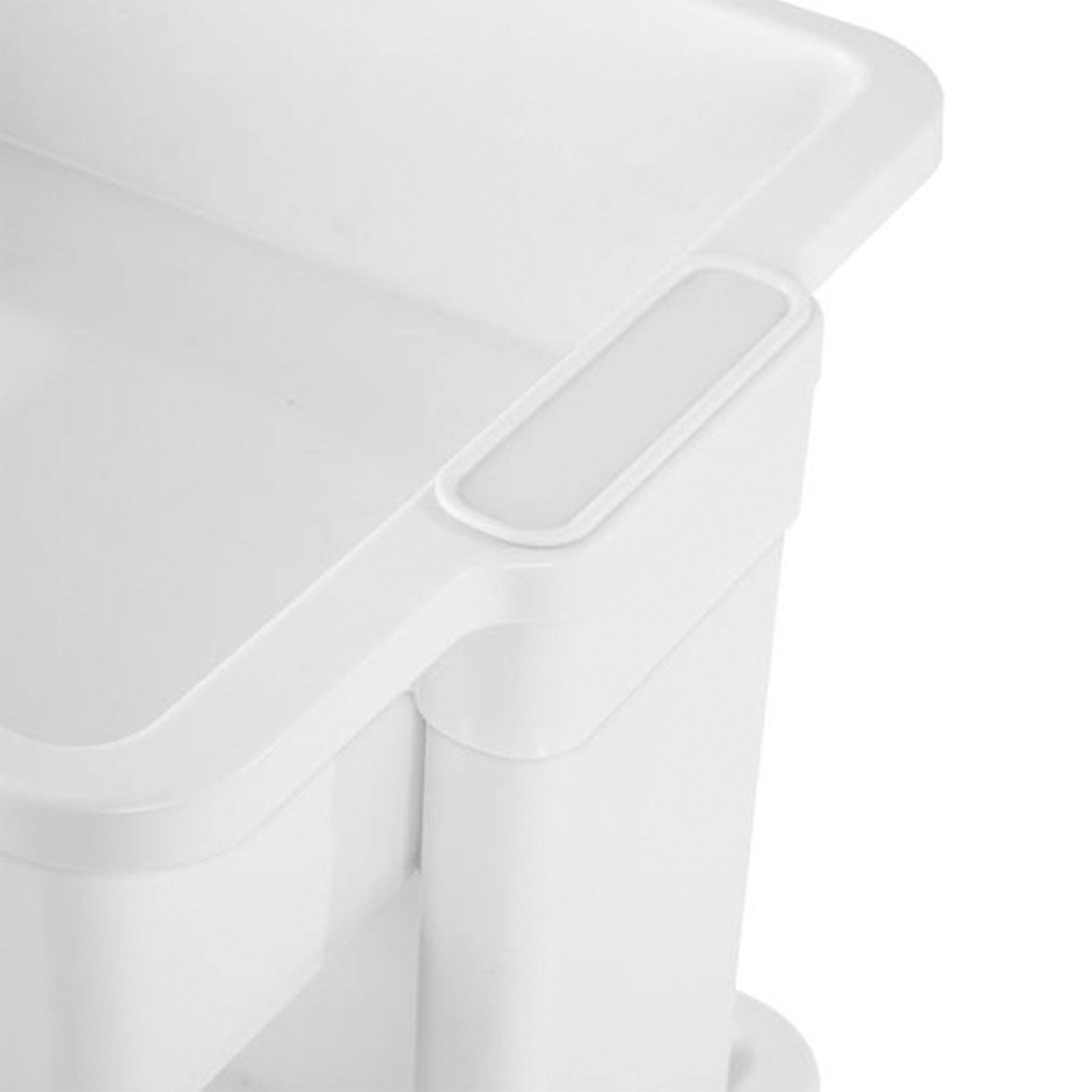 Alt View 7. Sterilite - Sterilite 3 Tier Utility Rolling Organization Cart Portable Storage Bins, 3 Pack - White.