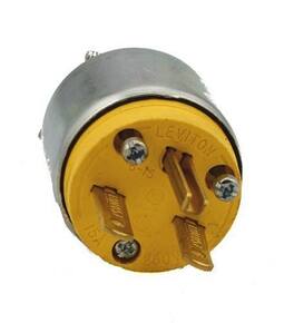 Leviton - 000-615PA 15A Armored Vinyl Plug 6-15P - White