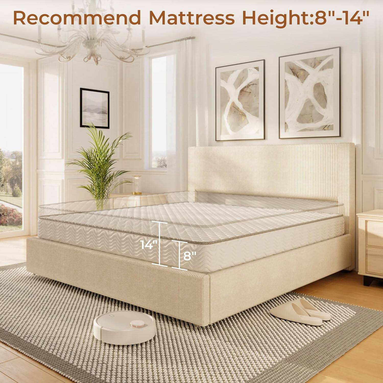 Recommend Mattress Height: 8"-14"