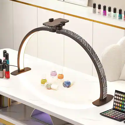 Front. MOSZAR LLC - Half Moon Nail Desk Lamp 38W, Stepless Dimming & Color Temp.