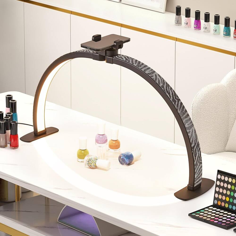 Front. MOSZAR LLC - Half Moon Nail Desk Lamp 38W, Stepless Dimming & Color Temp.