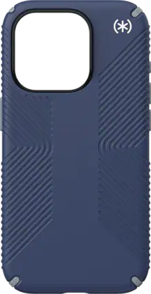 Speck - Refurbished Excellent - Presidio2 Grip with MagSafe Blue Case - iPhone 15 Pro - Coastal Blue/Dust Grey/White