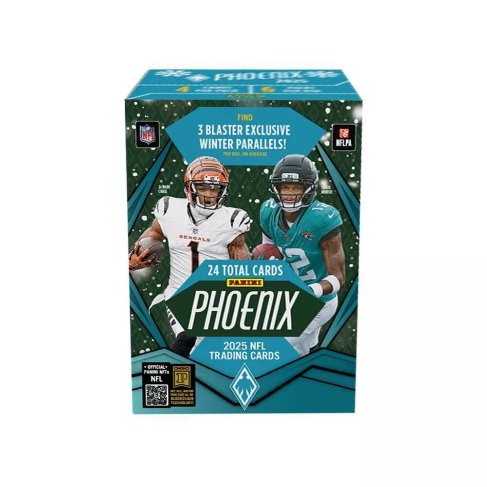 PHOENIX - NFL FIND 3 BLASTER EXCLUSIVE WINTER PARALLELS! PER BOX, 24 TOTAL CARDS PHOENIX 2025 NFL TRADING CARDS EPFICIAL - PANINI NFTS NFL