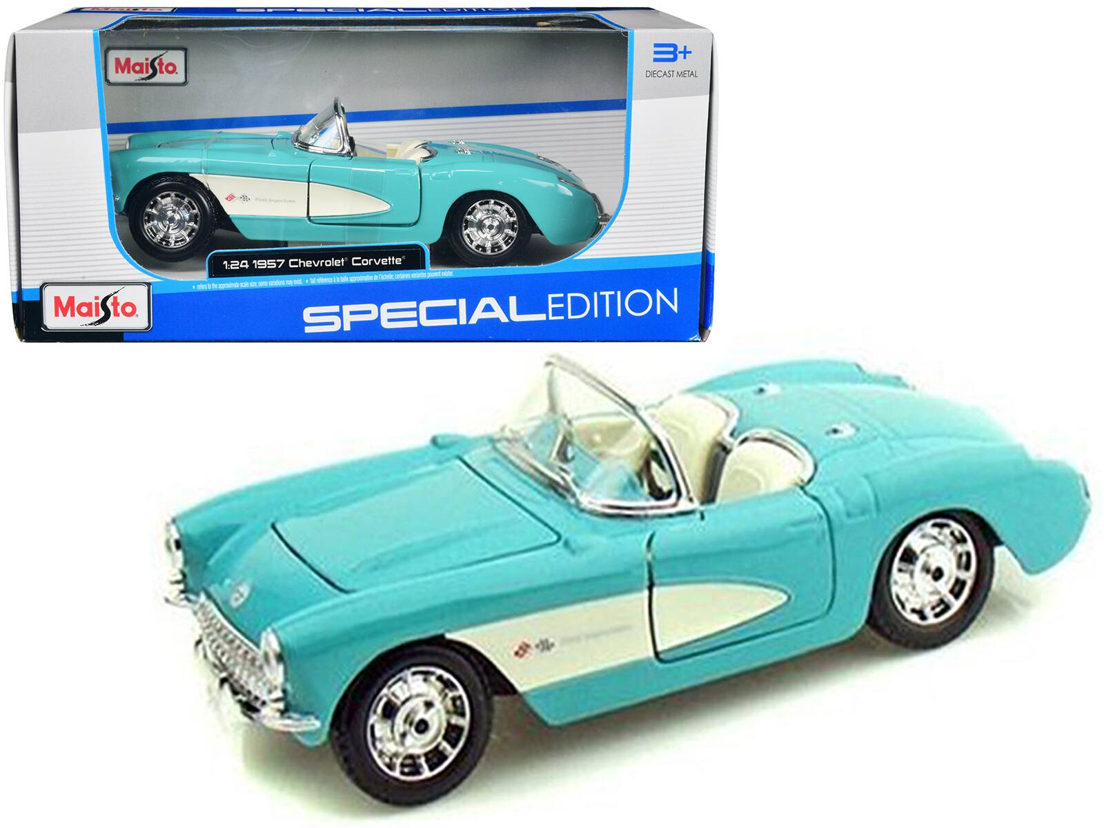 Maisto  
1:24 1957 Chevrolet Corvette  
SPECIAL EDITION  
3+ DIECAST METAL