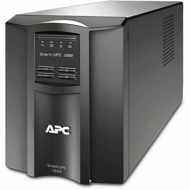 APC - Smart-UPS, Line Interactive, 1000VA, Tower, 120V, 8x NEMA 5-15R outlets, SmartConnect Port+SmartSlot, AVR, LCD - Black