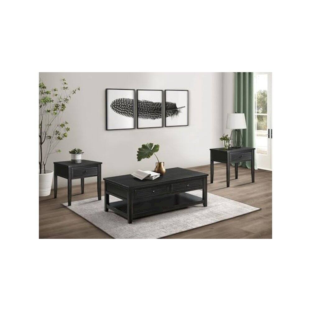 Alt View 1. Coaster Co. of America - Concord 3-piece Coffee and End Table Set Distressed Java - Black.