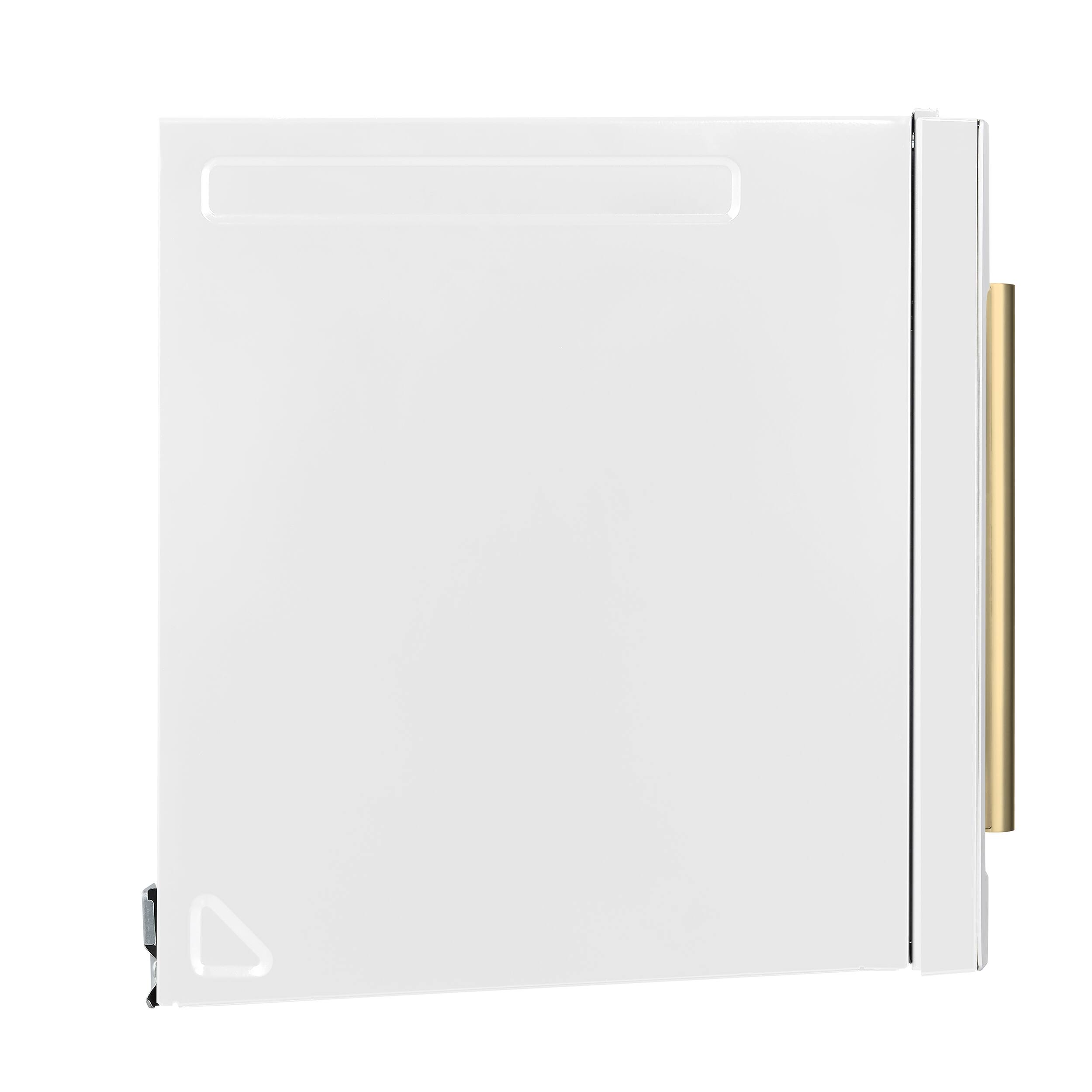 Left. Forno Appliances - Fornace 1.5 Cu. Ft. Convection Over-the-Range Microwave - White.