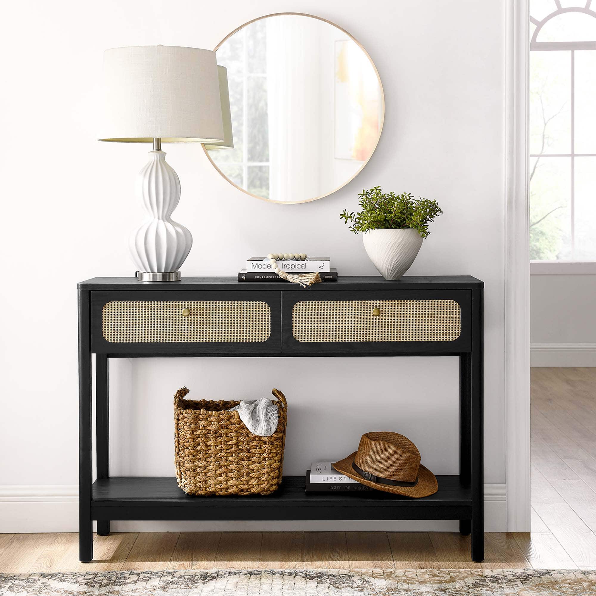 Chaucer Wood Entryway Console Table by Modway - Black