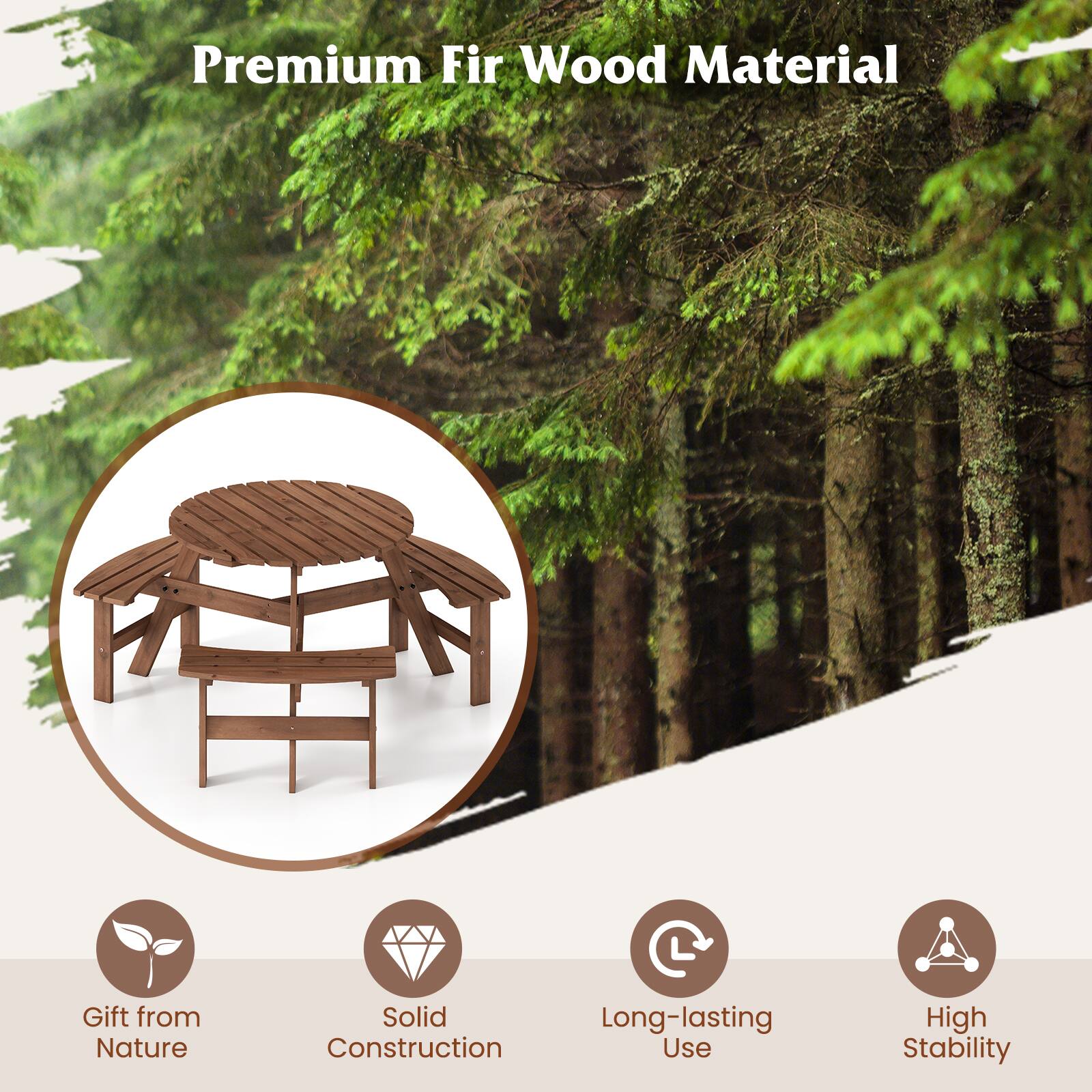Premium Fir Wood Material Gift from Nature Solid Long-lasting Construction Use High Stability
