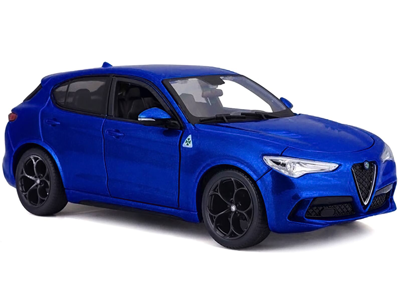 Alt View 1. Bburago - Alfa Romeo Stelvio Quadrifoglio Blue 1/24 Diecast Model Car by Bburago.