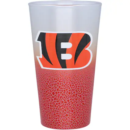 Front. The Memory Company - Cincinnati Bengals 16oz. Crackle Pint Glass - Multicolor.