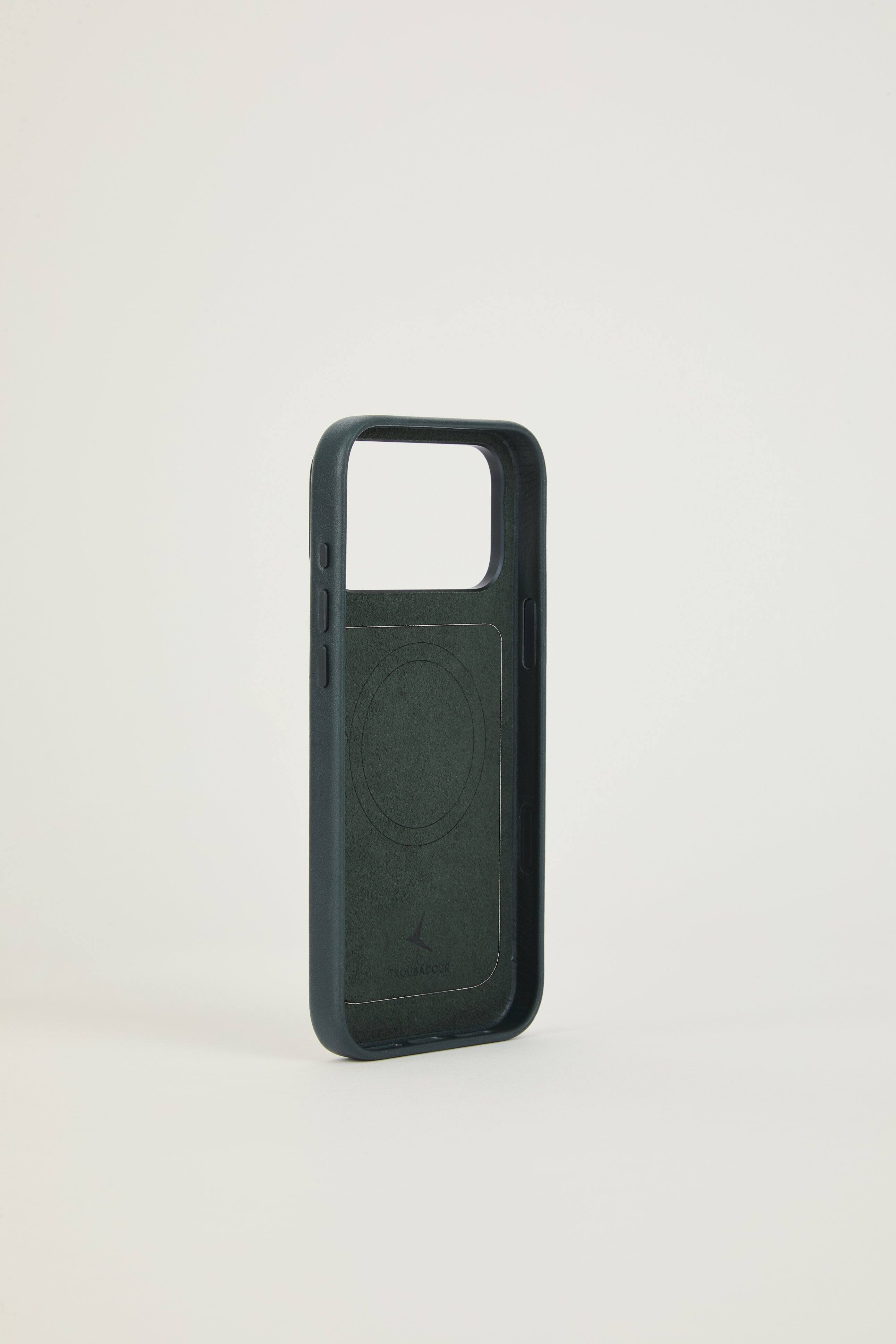Alt View 1. Troubadour - iPhone 18 Pro Max Modular Leather Case - Obsidian Green.