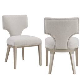 Manhattan Lane - Kyna 21 Inch Side Dining Chair Set of 2, Curved Backrest, Linen - Champagne