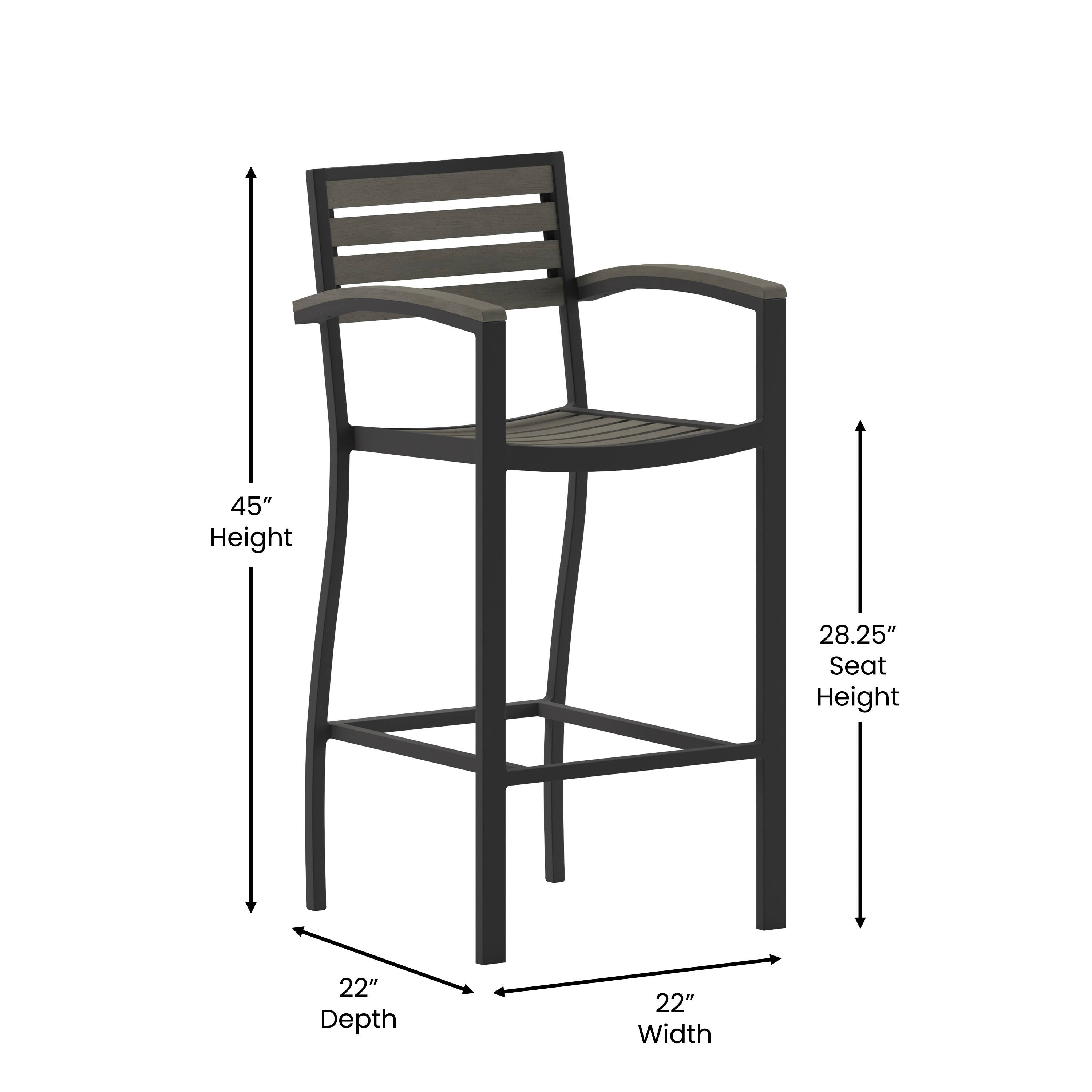 45" Height  
28.25" Seat Height  
22" Depth  
22" Width