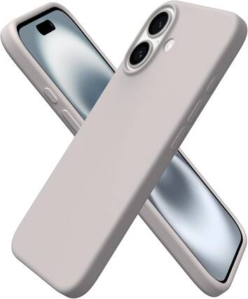 Front. Ornarto - ORNARTO Compatible with iPhone 16 Case 6.1", Liquid Silicone 3 Layers Full Covered Protective Cover-Stone Gray - Stone Gray.