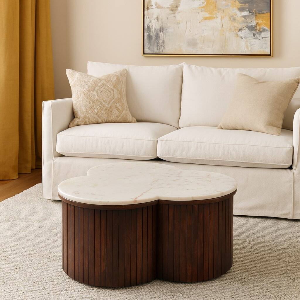 Alt View 4. Artisan Furniture - Artisan Furniture Solid Wood Verona Marble Coffee Table - Brown.