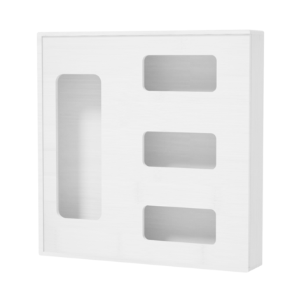 Front. Tooloton - Bamboo Bag Dispenser for Kitchen Drawer, Holds Gallon, Quart, Sandwich and Snack Bags, 1 Box 4 Slots, White - White.