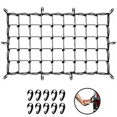 Front. Mockins - 36 in. x 20 in. Black Bungee Cord Cargo Net (Stretches to 75 in. x 40 in.).