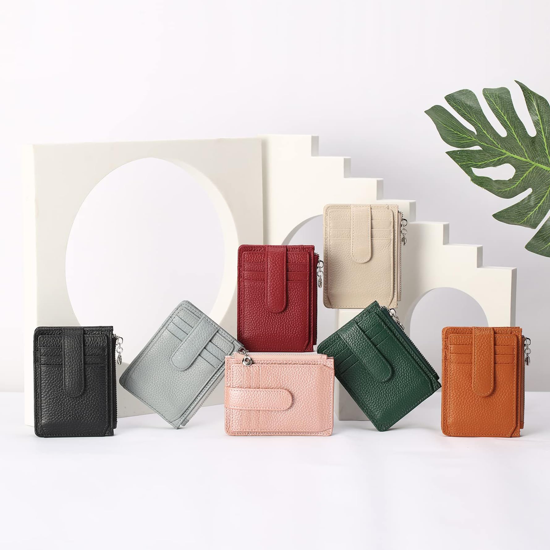 Alt View 3. Jadie Link - Slim Wallet Women Thin Womens Card Holder Rfid Blocking Genuine Leather Small Wallets Premium Material Hardware slim - C6-light blue.