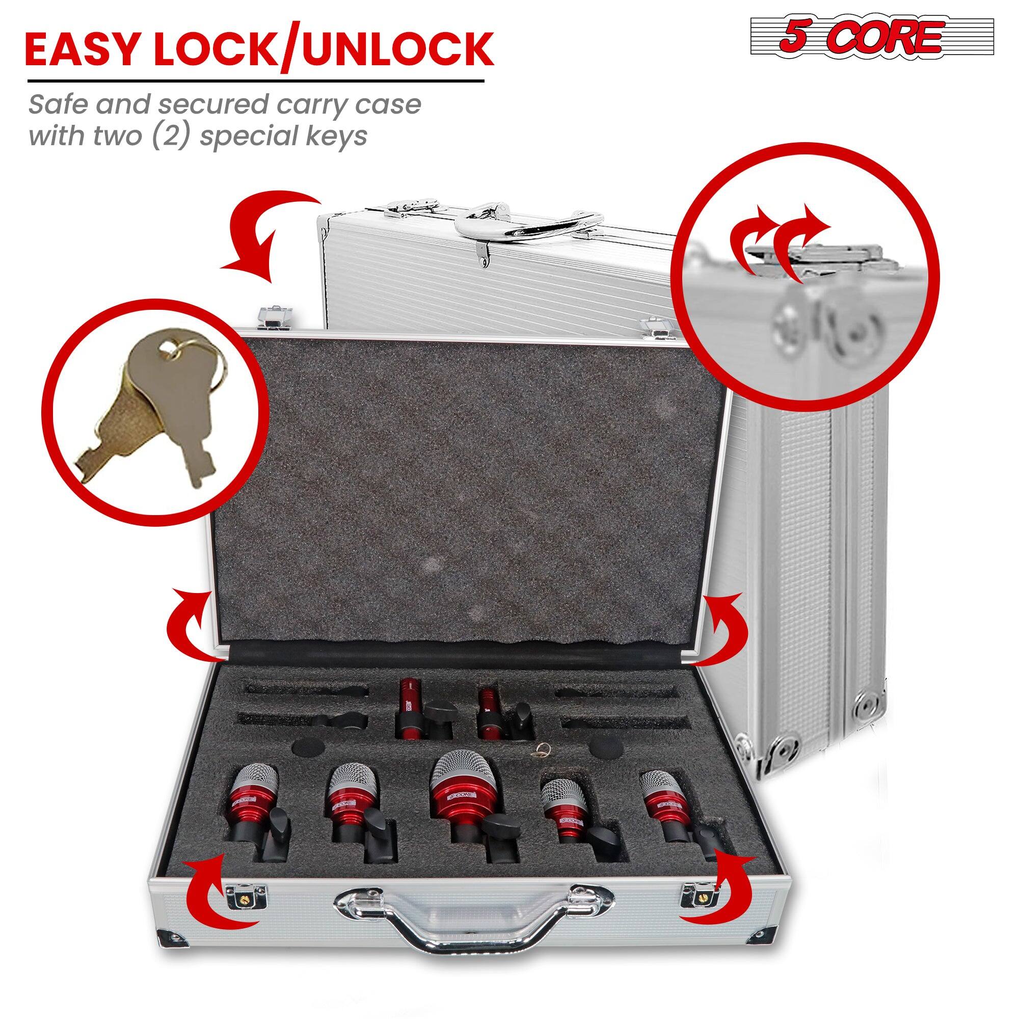 EASY LOCK/UNLOCK  
Safe and secured carry case with two (2) special keys  

5 CORE