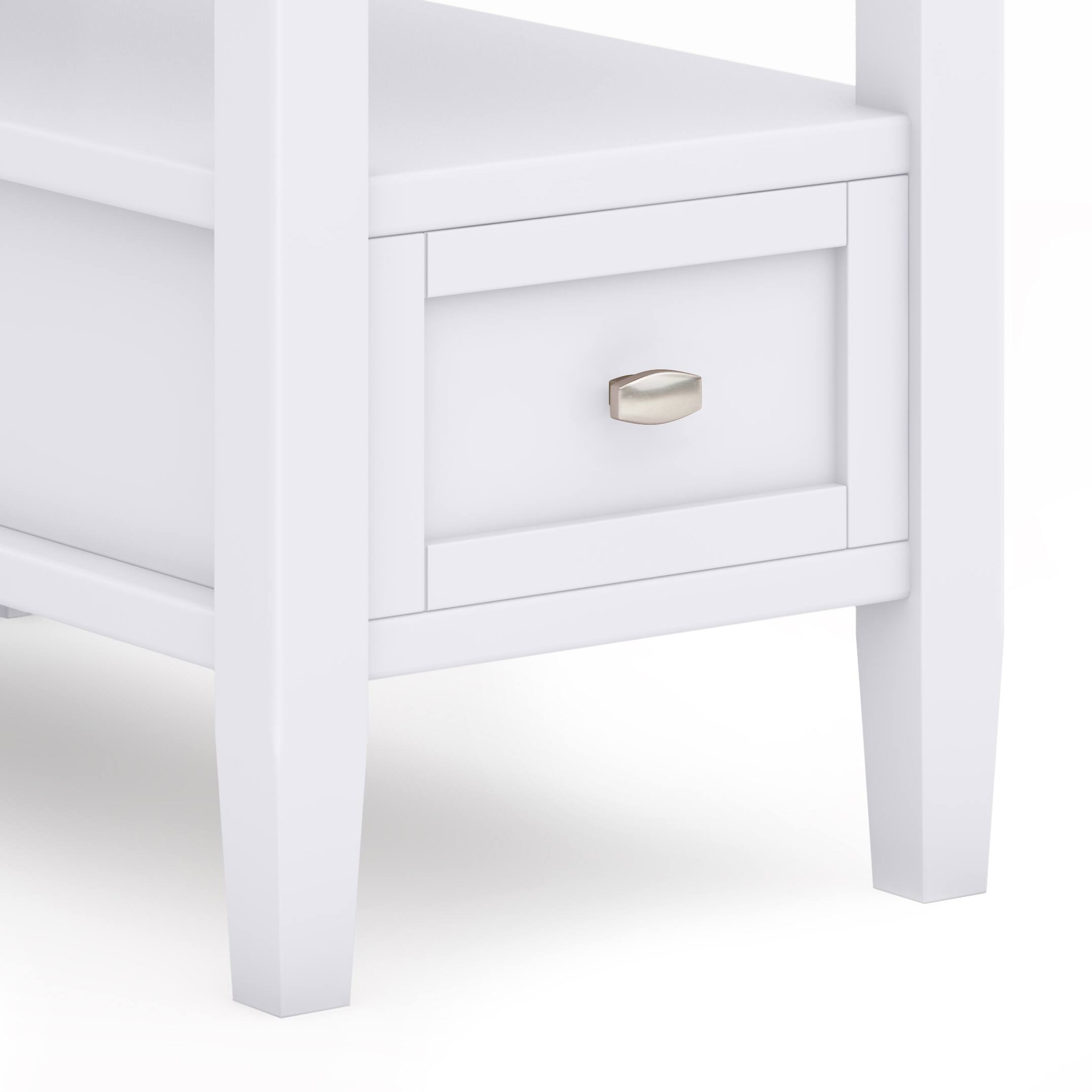Alt View 6. Simpli Home - Warm Shaker 48 inch Coffee Table with 14 inch End Tables (Set of 3) - White.