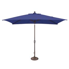 Mondawe - 6.6' x 10' Rectangle Patio Umbrella Push Button Tilt Bronze Frame - Blue Sky