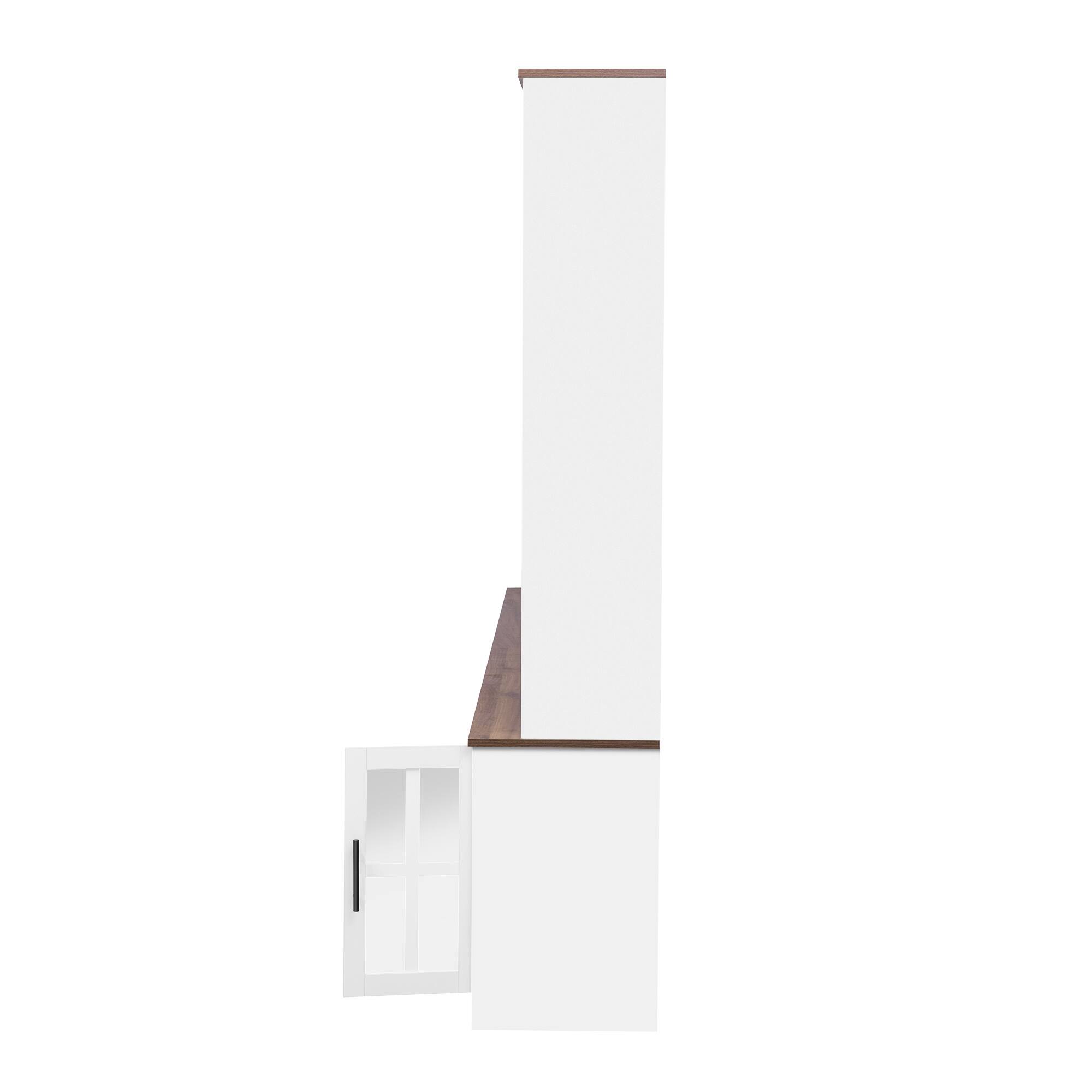 Alt View 10. Boyel Living - 95.5-in White Wall Unit Entertainment Center for TVs up to 80-in with Bookshelves Glass Doors and Adjustable Shelves - White.