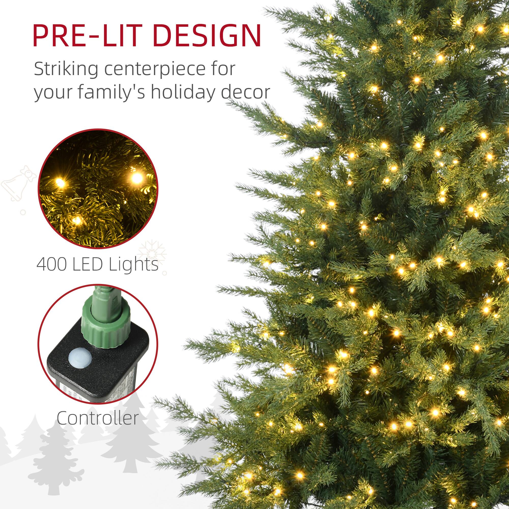 PRE-LIT DESIGN  
Striking centerpiece for your family's holiday decor  

400 LED Lights  

Controller