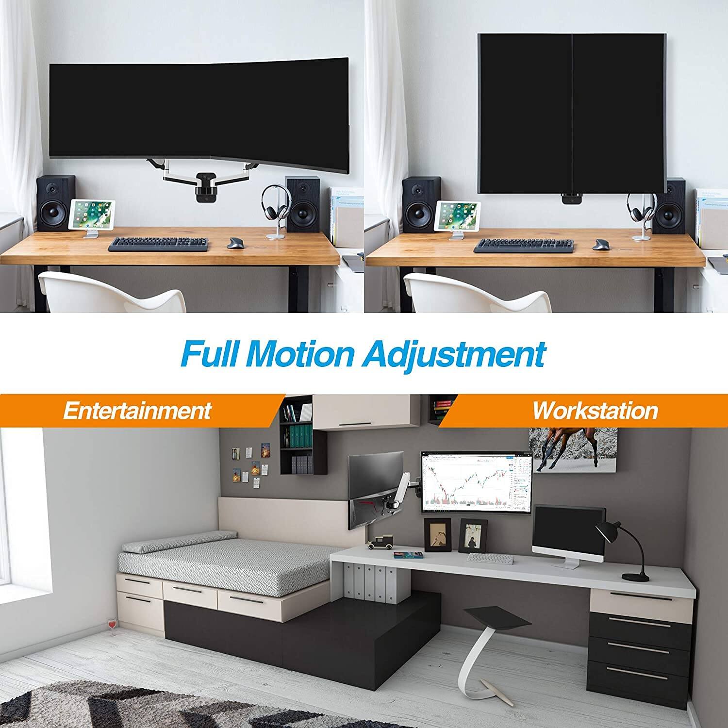 Full Motion Adjustment  
Entertainment  
Workstation