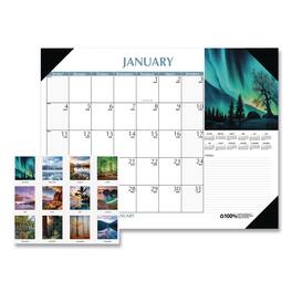 House of Doolittle - Earthscapes Scenic Desk Pad Calendar Scenic Photos 22 x 17 White Sheets Black Binding Corners12 Month Jan Dec 2026