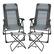 Front. Costway - 4PCS Patio Folding Dining Chair Ottoman Set Recliner Adjustable Gray - Grey.