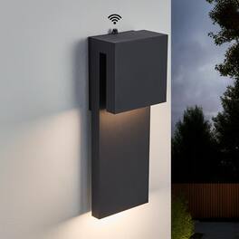 Comfort Essence - Modern Led Outdoor Wall Sconce w Integrated Mount Anti Rust TextuSuit For Wet Locations And All Rooms Easil - 1 Pack Textured Black(With Photocell)
