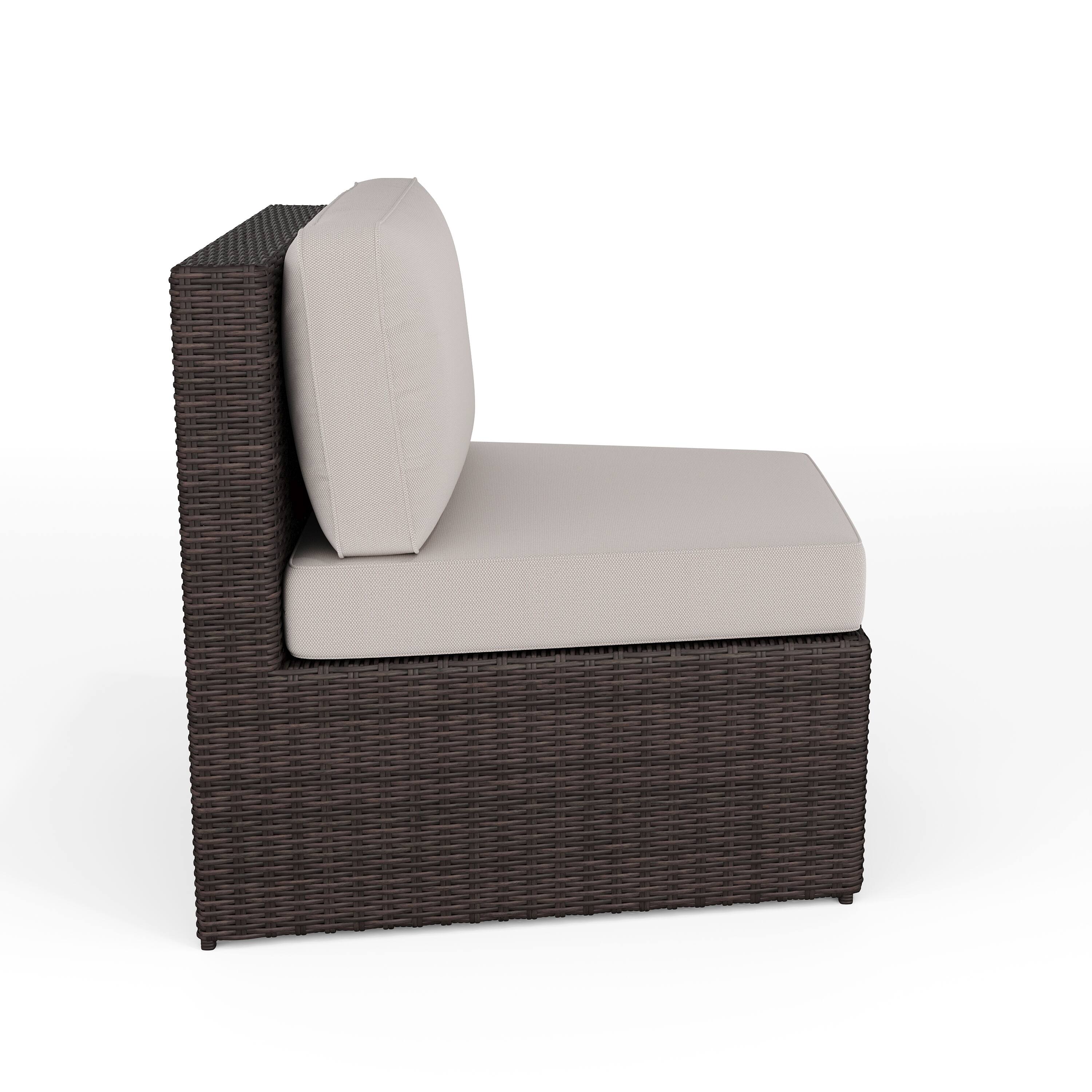 Alt View 9. Martha Stewart - Bedford 2PK Outdoor Modular Rattan Wicker Patio Curved Sectional Sofa Seats - Tan Cushions/Brown Frame.