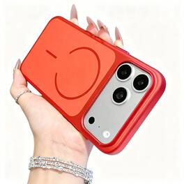 Dteck - for Apple iPhone 17 Pro Hard PC Magnetic Case,Matte Metallic Texture Back Anti-Scratch Wireless Charging Cover - Red
