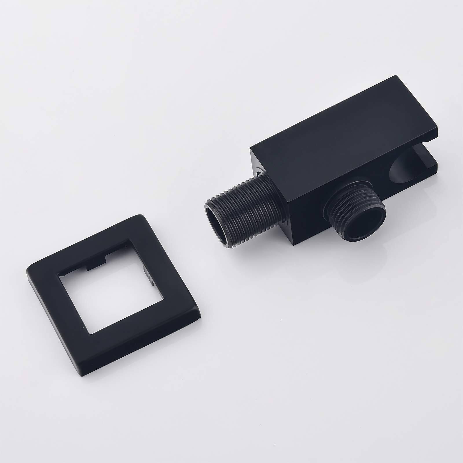 Alt View 3. Paradigms Interiors - Wall Supply Elbow With Hand Shower Holder Brass Square 1 shower Hose Connector Mount Drop Ell Union Water O... - Chrome.