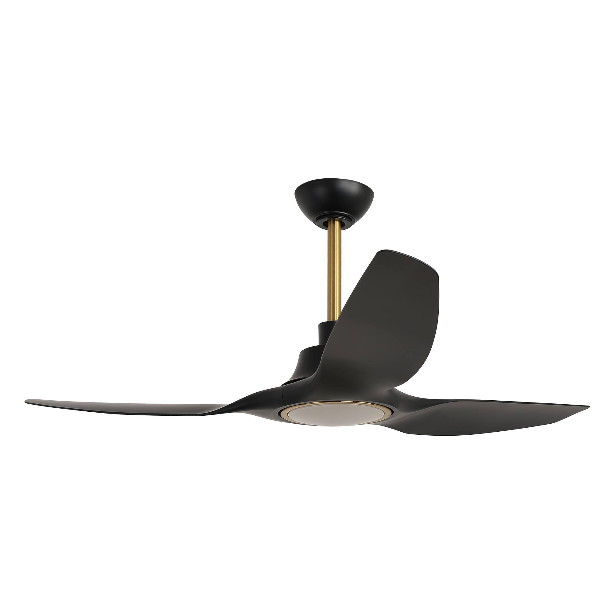 Alt View 4. Parrot Uncle - 52" Modern Black Dimmable Propeller Smart Ceiling Fan with Light and Remote, App Control, Voice Control - Black.