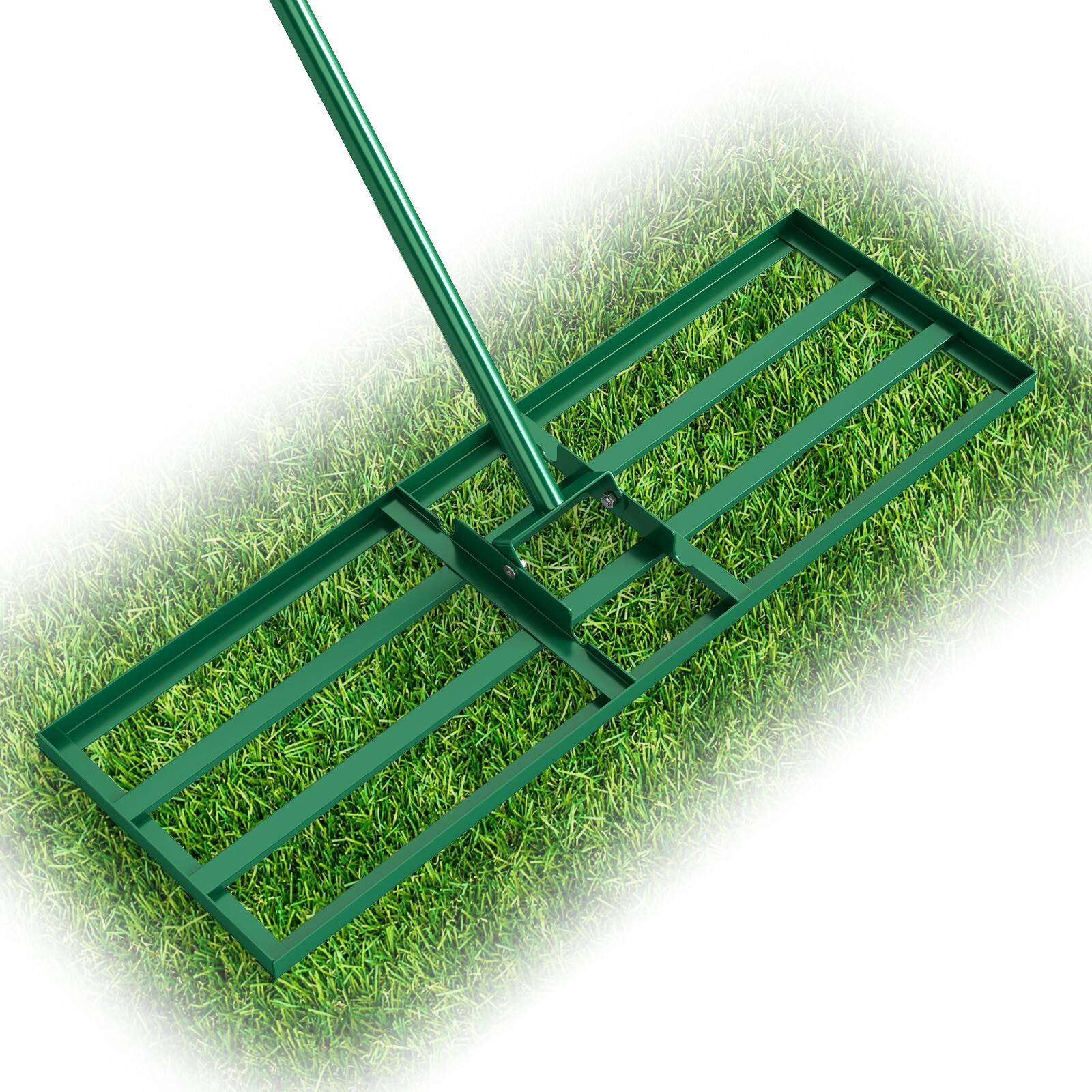 Alt View 9. Gymax - Gymax Lawn Leveling Rake 30'' x 10'' Heavy Duty Lawn Level Tool for Soil w/67'' Handle Green - Green.