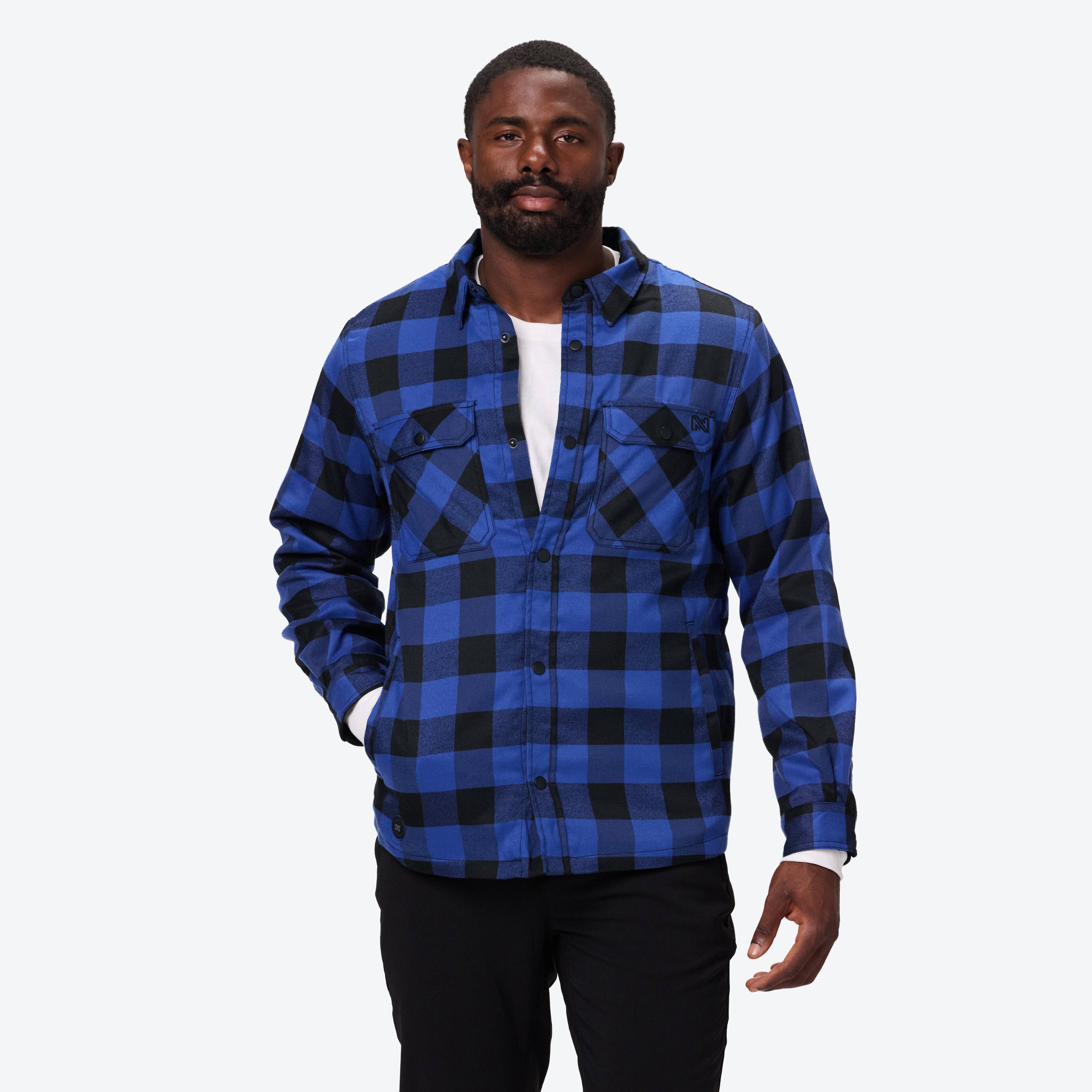 Mobile Warming - Men's Flannel Heated Jacket - Black/Blue price history on PriceWatchPro