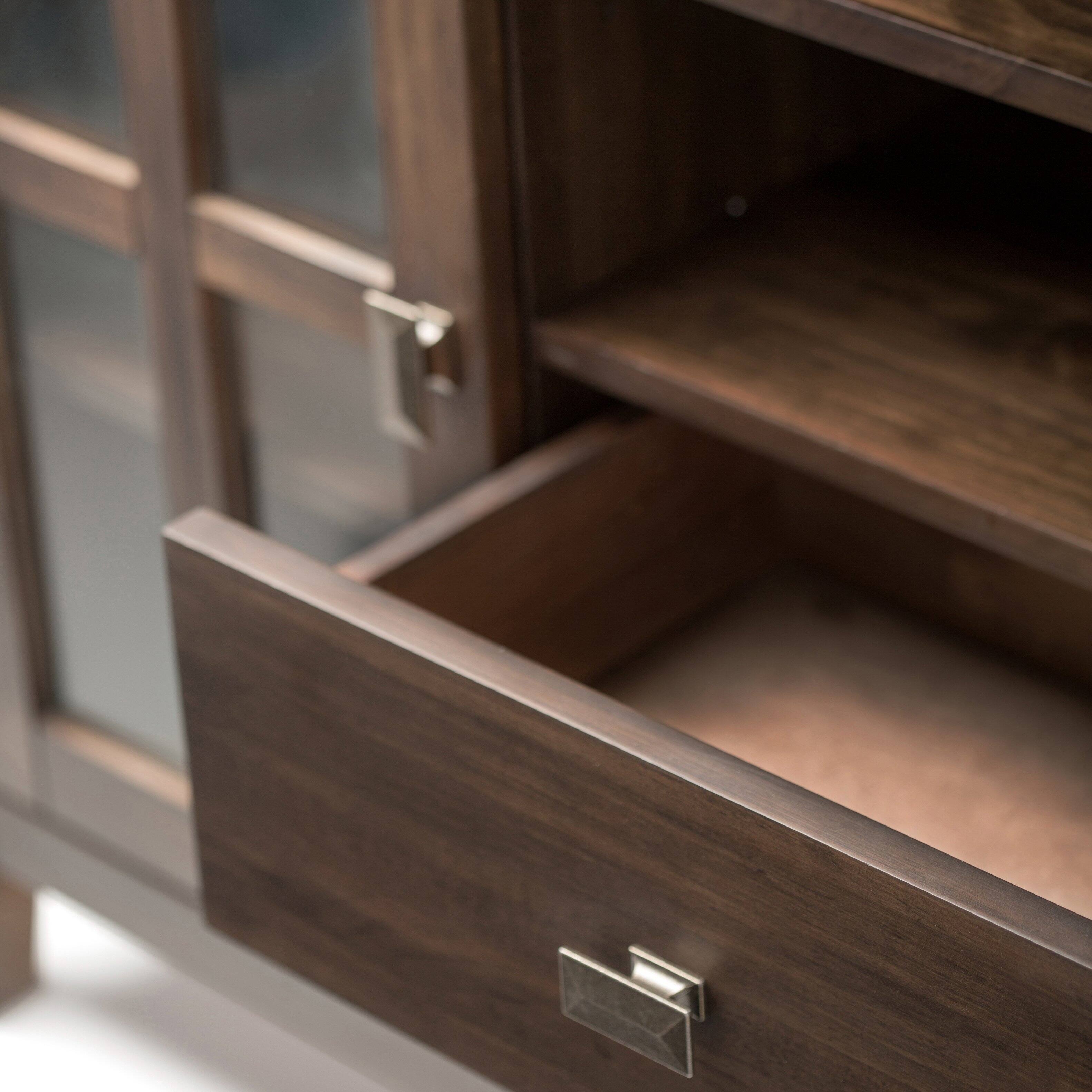 Alt View 1. Simpli Home - Artisan SOLID WOOD Tall TV Media Stand in Natural Aged Brown For TVs up to 60 in. - Natural Aged Brown.