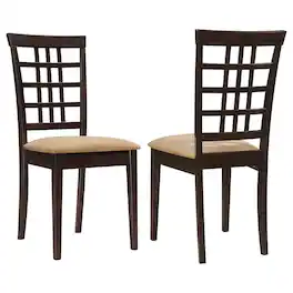 Coaster Co. of America - Kelso Lattice Back Dining Side Chair Cappuccino (Set of 2) - Brown