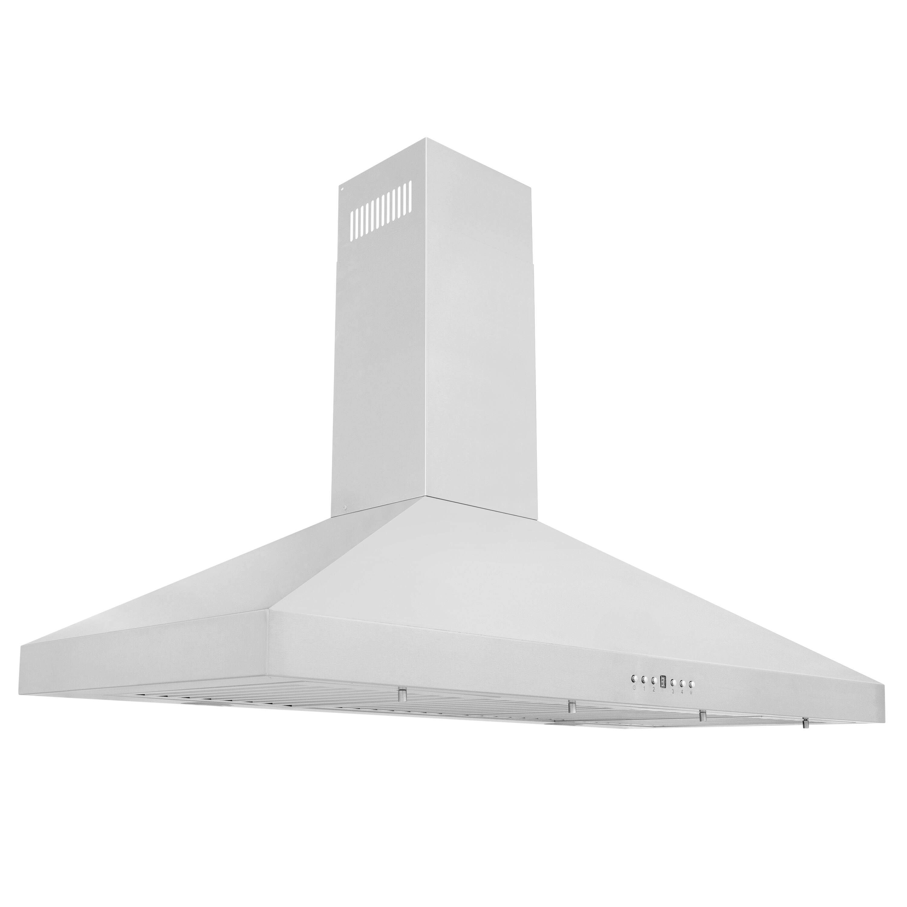 Left. ZLINE - 42" Externally Vented Range Hood - Brushed Stainless Steel.