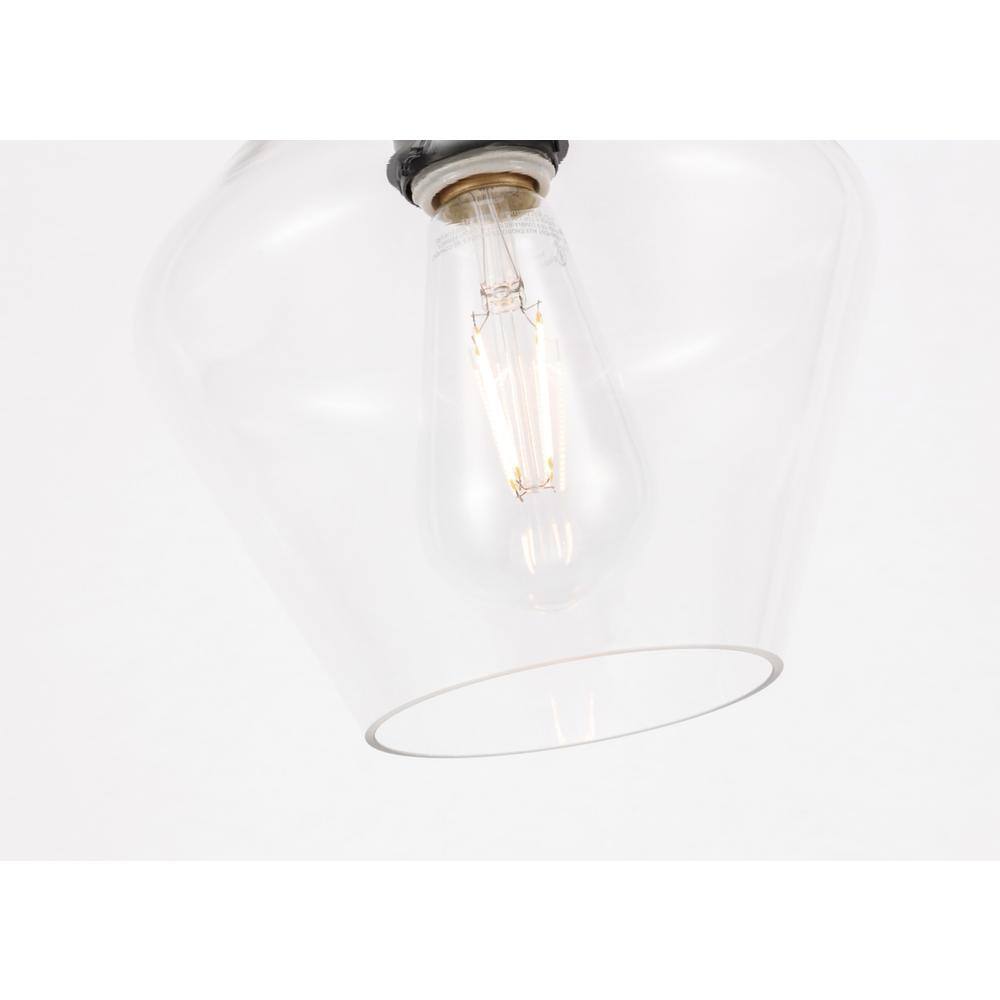 Left. Living District - Gene 1 light Black and Clear glass Flush mount - Black And Clear Glass.