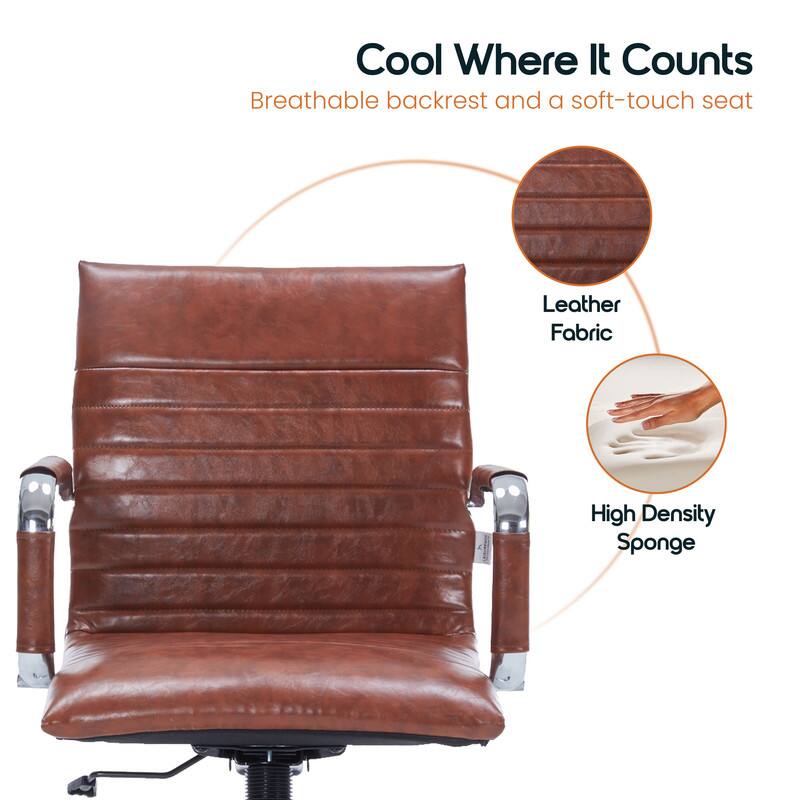 Cool Where It Counts, Breathable backrest and a soft-touch seat, Leather Fabric, High Density Sponge