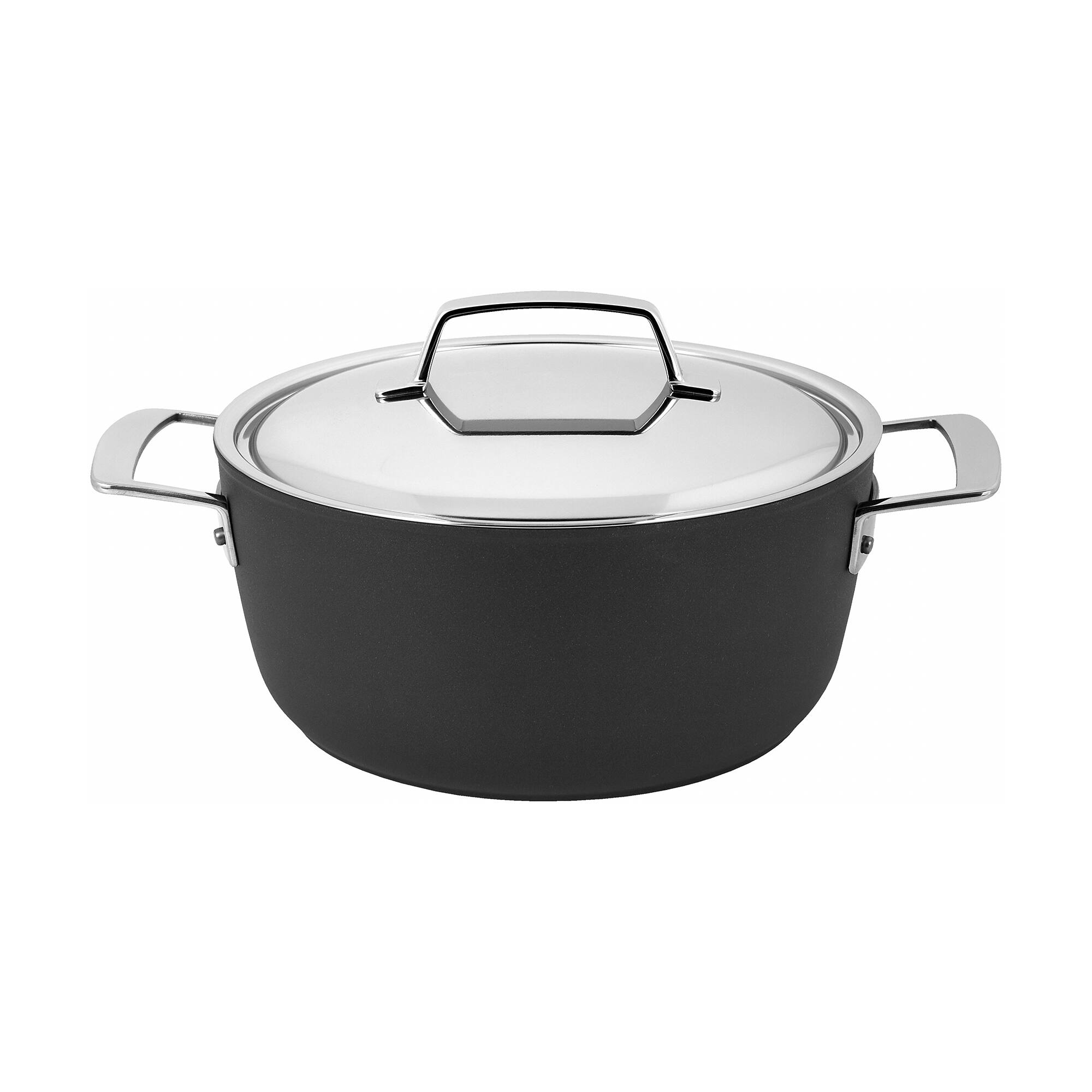 Front. Demeyere - Demeyere AluPro 4.5-qt Aluminum Nonstick Dutch Oven - Black.