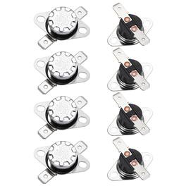Unique Bargains - KSD301 Thermostat 105°C/221°F 10A Normally Closed N.C Adjust Snap Disc Temp Switch for Microwave/Oven 8pcs Bakelite - Silver