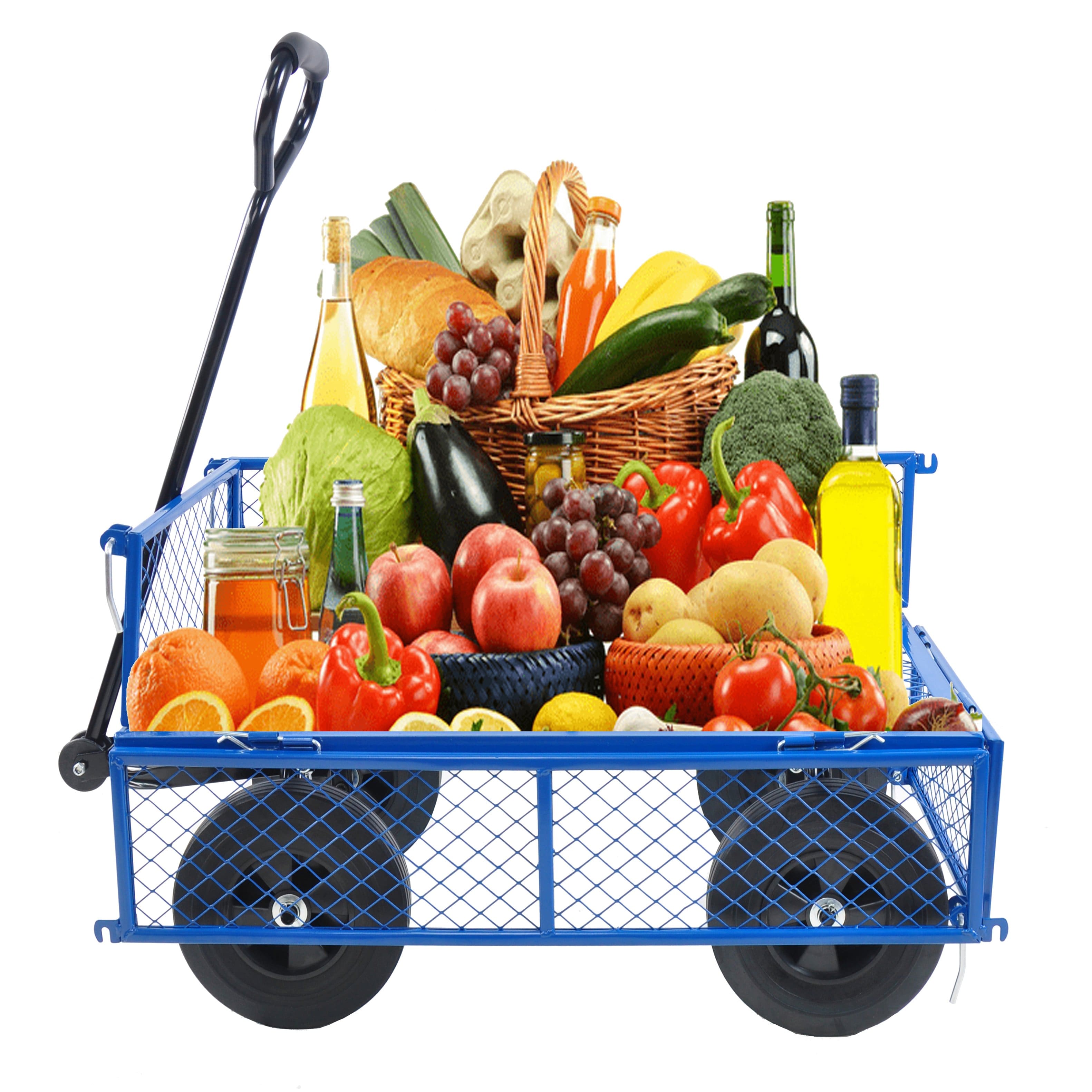 Ecooso - Tools Cart Wagon for Garden and Firewood Transport - Blue