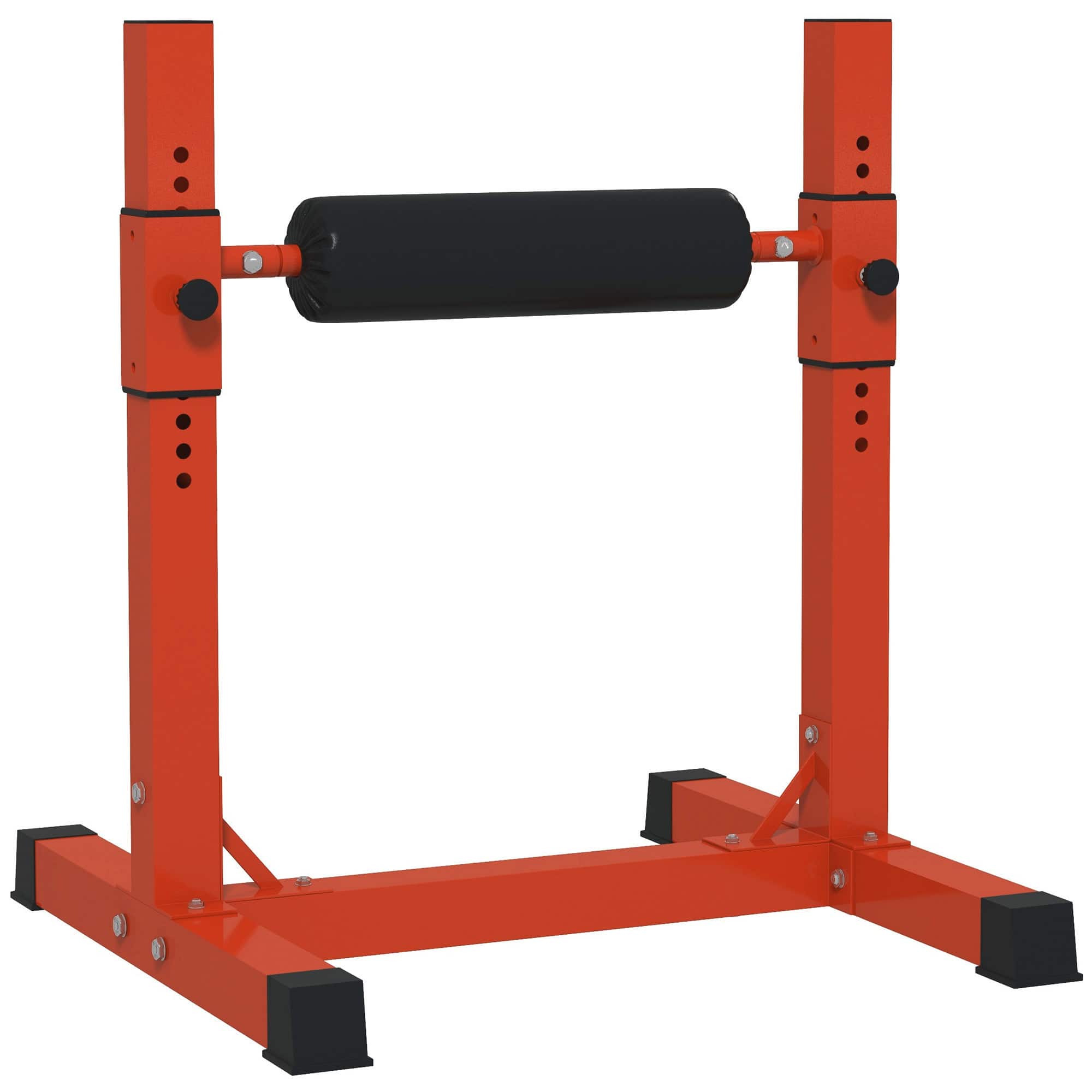 Soozier - Bulgarian Split Squat Stand, Single Leg Squat Stand, 12-Level Adjustable Squat Roller for Lower Body Strength Training - Red